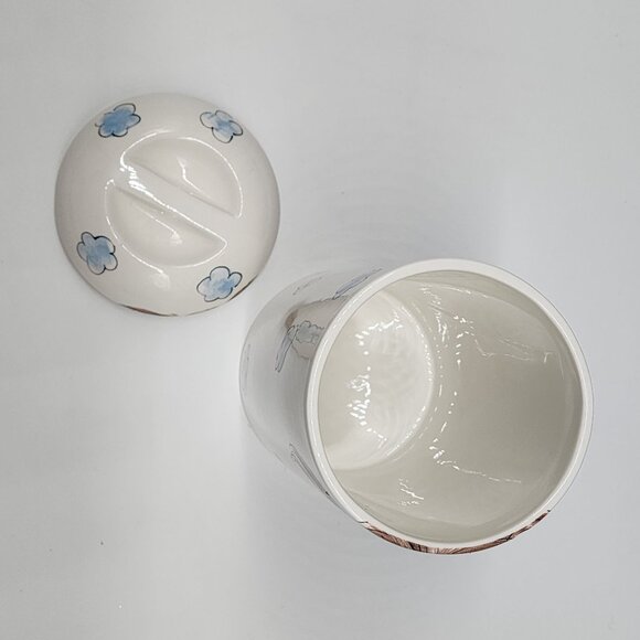 Atmosphere Lady Ceramic Canister Lady Face & Blue Flowers by Cheryl Thompson - Picture 7 of 8